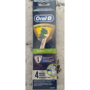Oral-B Floss Action Replacement Electric Toothbrush Head Bacterial Guard 4 Pack